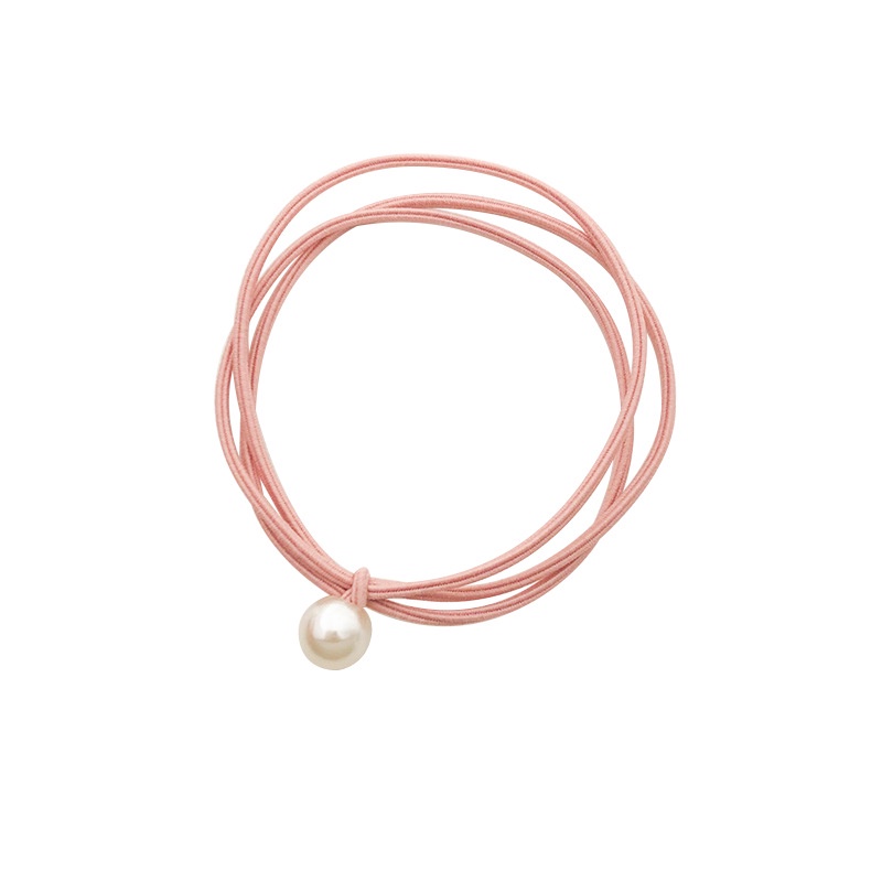 Dây buộc tóc đính ngọc trai phong cách Hàn Quốc đơn giản xinh xắn Small Fresh And Simple Hair Tie Three-layer Rubber Band Head Rope Hair Accessory Leather Case