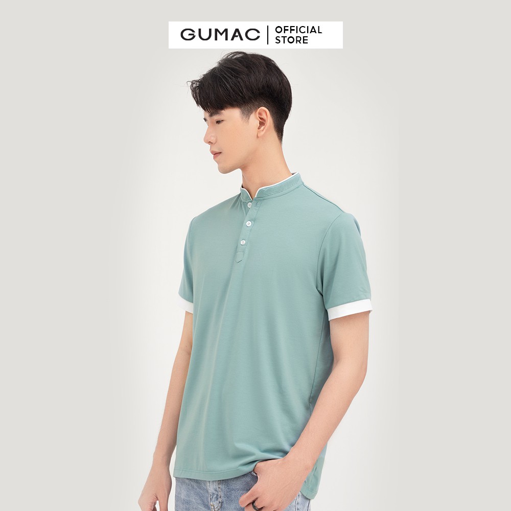 [Mã WABRGU72 giảm 10% tối đa 50k đơn 250k] Áo thun polo nam có cổ GUMAC tay phối viền chất cotton cao cấp ATNB462