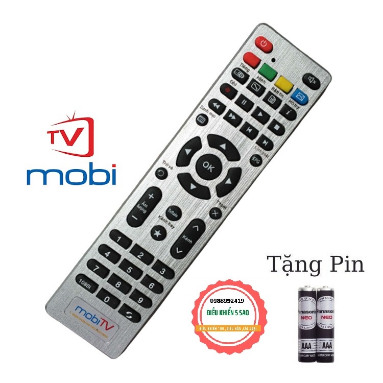 Điều khiển mobiTV loại tốt zin theo máy -  Tặng kèm pin chính hãng - Remote MobiTV