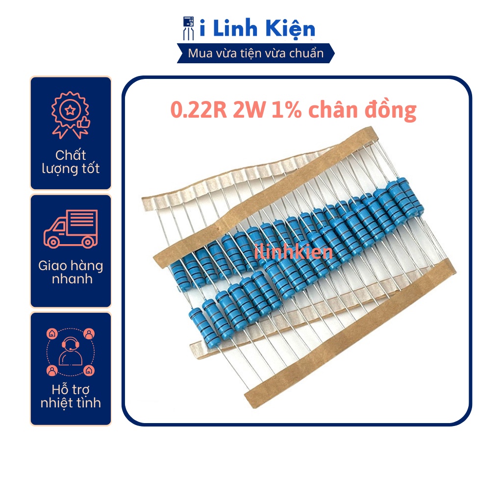 Điện trở vạch 2W 0.22R 1% chân đồng