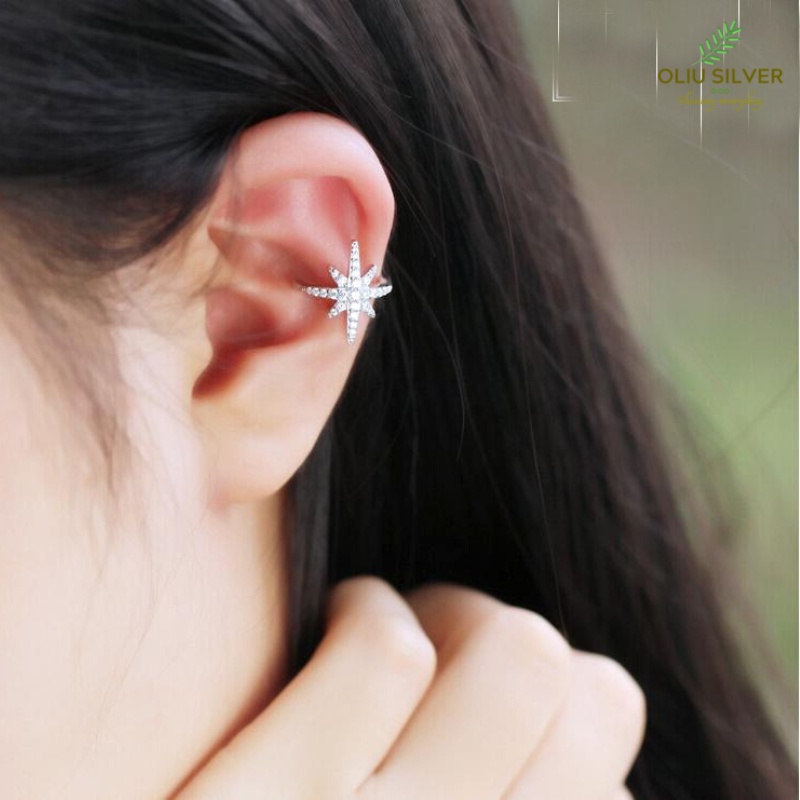Bông Tai Bạc S925 Ear Cuff Kẹp Vành Simply Star Trẻ Trung Cá Tính | Khuyên Tai Nữ Trang Sức Bạc Thời Trang