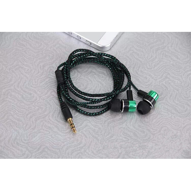 Tai nghe dây bện nhét tai giác cắm 3.5mm