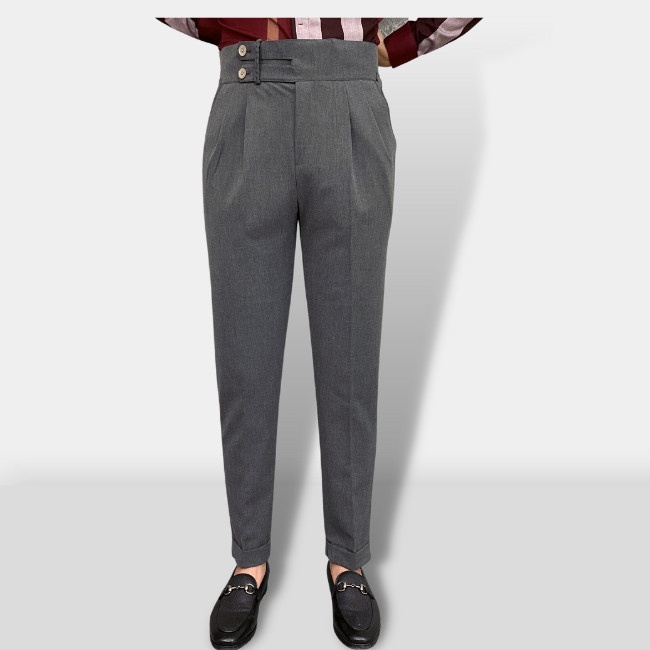 Quần âu nam cạp cao RIO kiểu dáng Hàn Quốc lịch lãm, sang trọng, chất liệu vải đẹp co giãn thoải mái