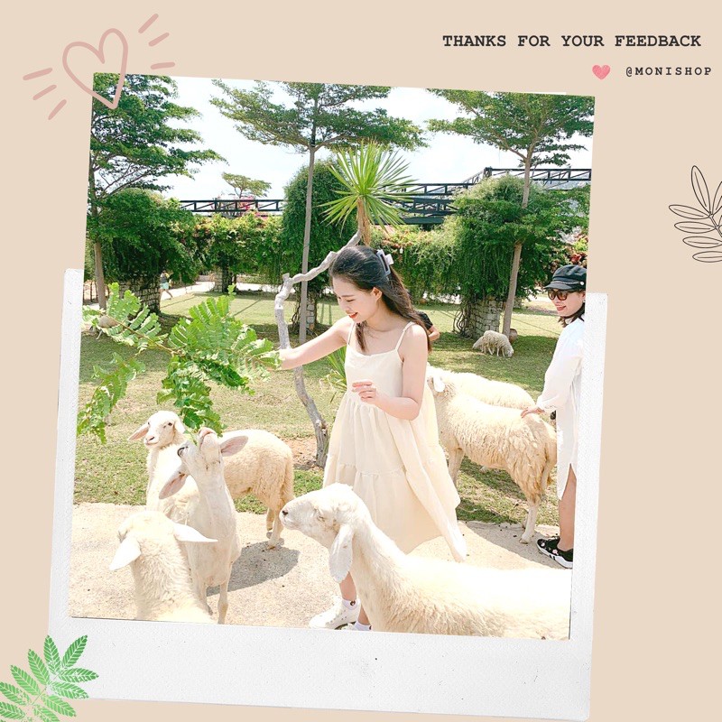 [Mã WAMT1505 giảm 10K đơn 0K] Đầm babydoll nữ 2 dây dáng dài xòe màu kem D22 | BigBuy360 - bigbuy360.vn