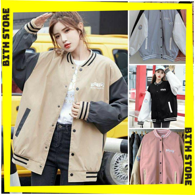 Áo khoác dù thời trang nữ BADGE chất dù dày 2 lớp, áo khoác gió thời trang chống nắng nam nữ