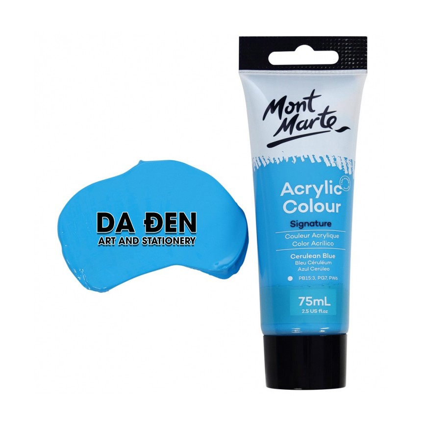 [DA ĐEN] Màu Mont Marte Acrylic Colour 75ml (2.54oz) - Cerulean Blue