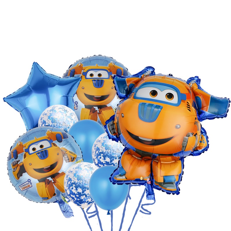 Bong Bóng Trang Trí Tiệc Sinh Nhật Hình Đôi Cánh Hoạt Hình YB2 Super Wings stereo Jett Chóng Mặt BY2