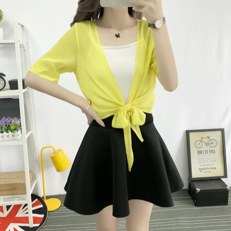 Áo Khoác Voan Tay Ngắn Chống Nắng Thời Trang Mùa Hè Cho Nữ