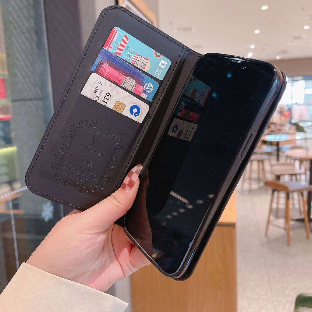 Ví Bao Da Điện Thoại Nắp Gập Chống Sốc Cho iphone 13 12 11 14 15 pro max Vỏ