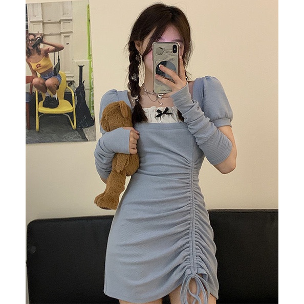 Đầm Ngắn Họa Tiết Kẻ Sọc Thời Trang Mùa Hè Hàng Mới 2022 Dành Cho Bạn Nữ