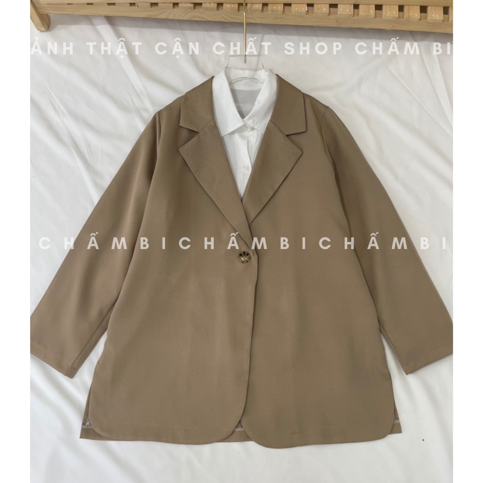 Áo khoác kiểu nữ A.261, Áo blazer dài tay cổ vest 1 cúc phong cách retro cực xinh