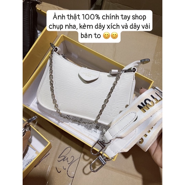 Túi eo vì vân da sần size 22 kèm dây xích + dây vải bản to full hộp
