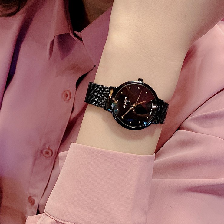 Đồng hồ cặp Julius Ja426 dây thép (đen)