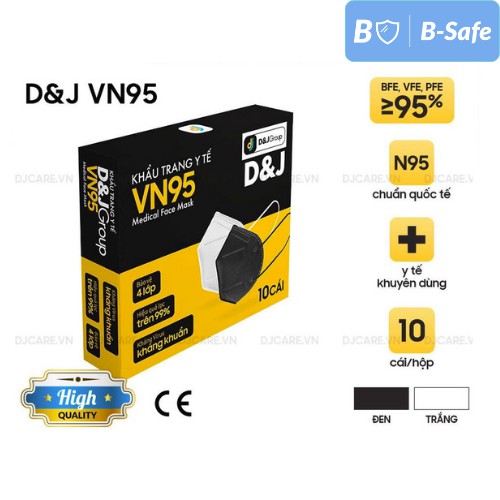 Khẩu trang N95 VN95 D&amp;J (10 cái/ hộp) HÀNG CAO CẤP FAMAPRO - BẢO VỆ HÔ HẤP - DJ - D&amp;J CARE