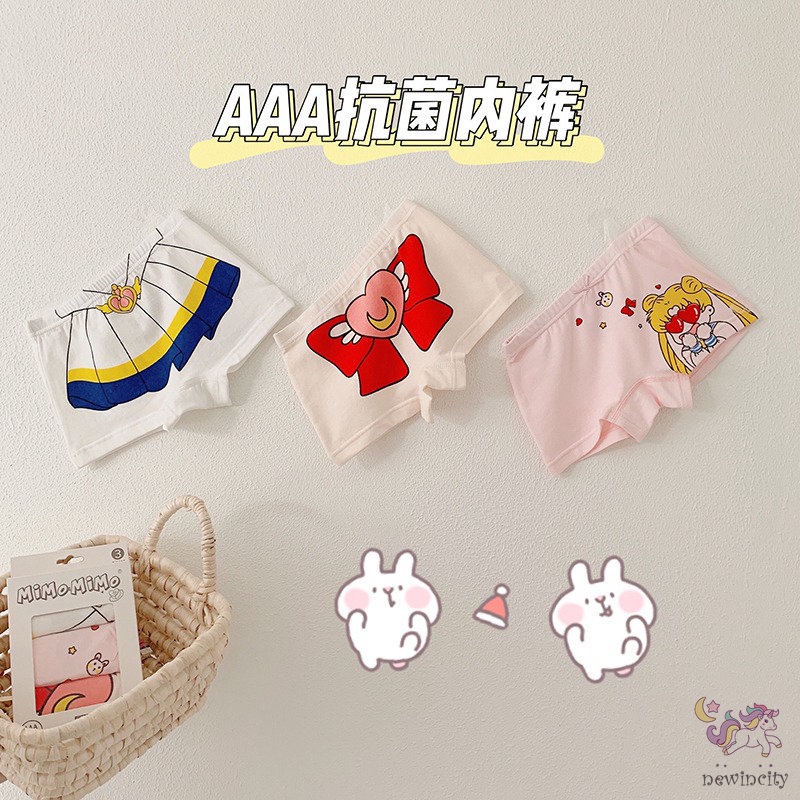 Set 3 quần lót hoạ tiết hoạt hình cho bé gái