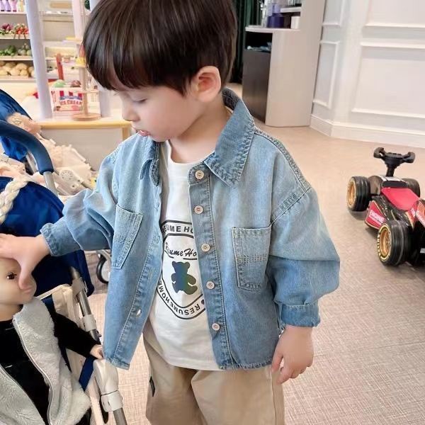 Áo Khoác Denim Mỏng Tay Dài Phong Cách Thời Trang Xuân Thu Mới 2022 Dành Cho Bé Trai