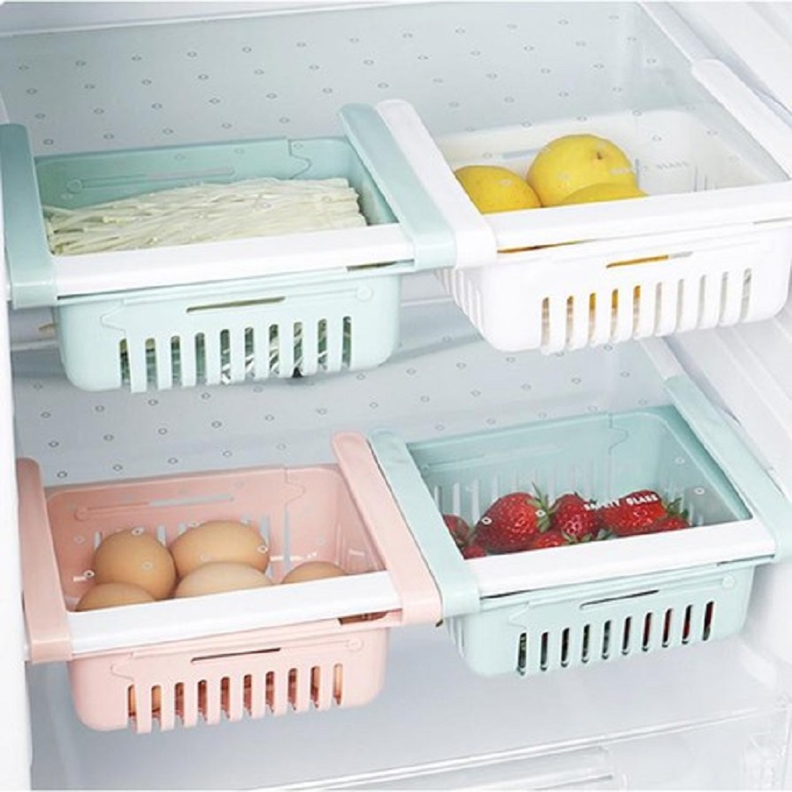 Giá rổ nhựa gấp gọn dễ điều chỉnh tiết kiệm không gian tủ kệ - tủ lạnh MMS 101224