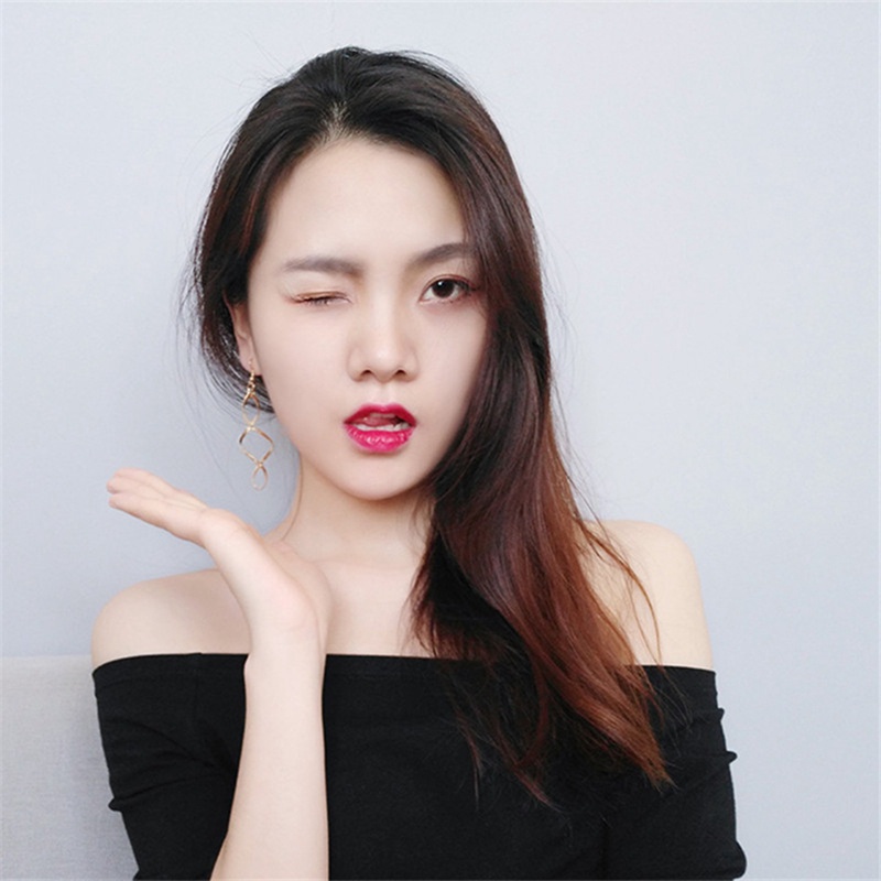 Bông Tai Kẹp Họa Tiết Gợn Sóng Bằng Kim Loại Thời Trang Cho Nữ