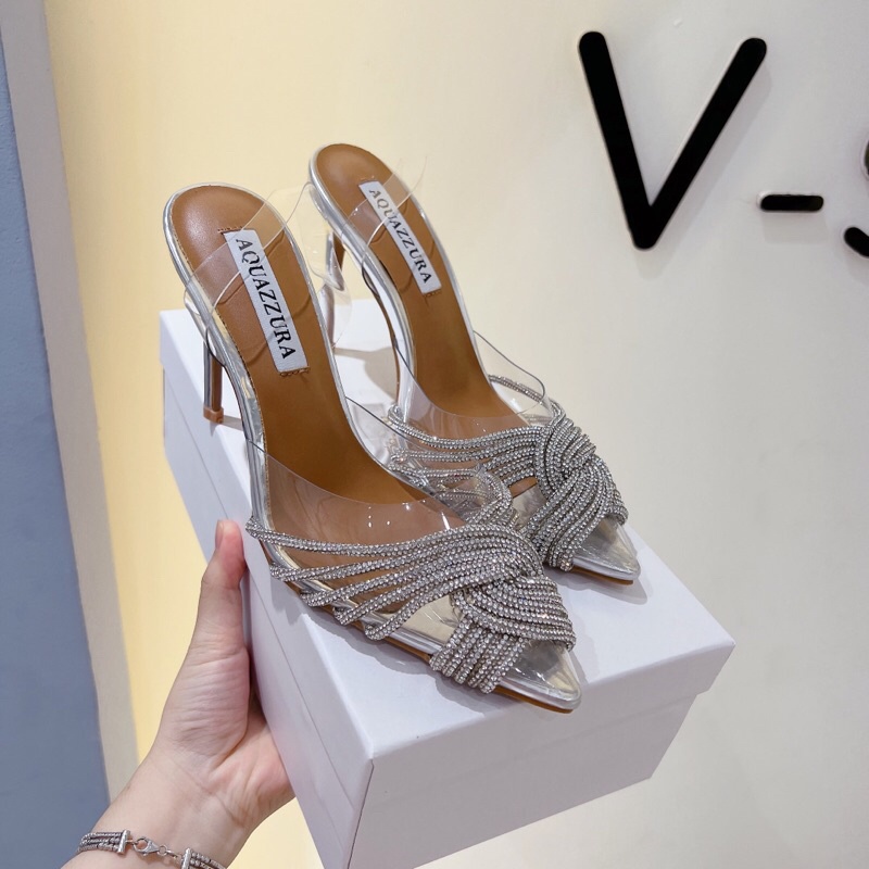 Sandal mika đá xoắn AQUAZZURA fullbox