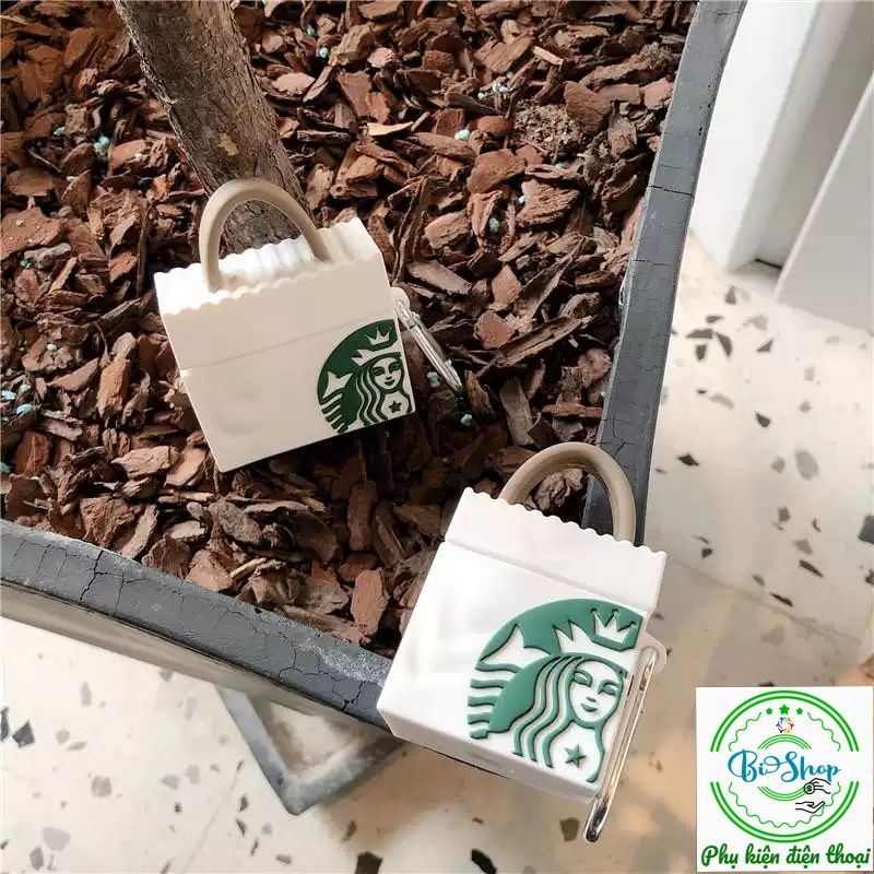 🍀 Tặng kèm móc treo 🍀 Case bao airpod silicon 1 2 Pro Starbucks Túi vỏ bọc tai nghe không dây i11, i12...