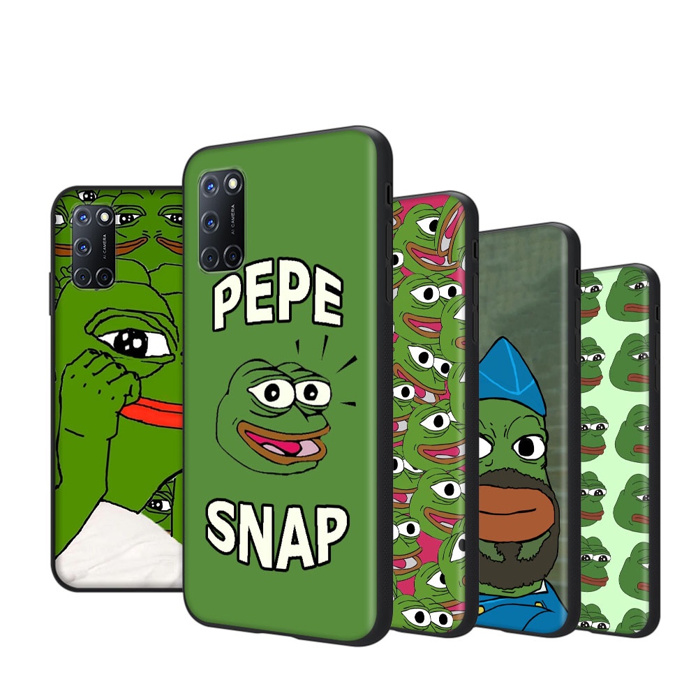 Ốp Điện Thoại Mềm Viền Đen Hình Chú Ếch pepe WI-161 Cho Samsung Galaxy Note 9 Ultra 8 20 S22 10 Plus Lite