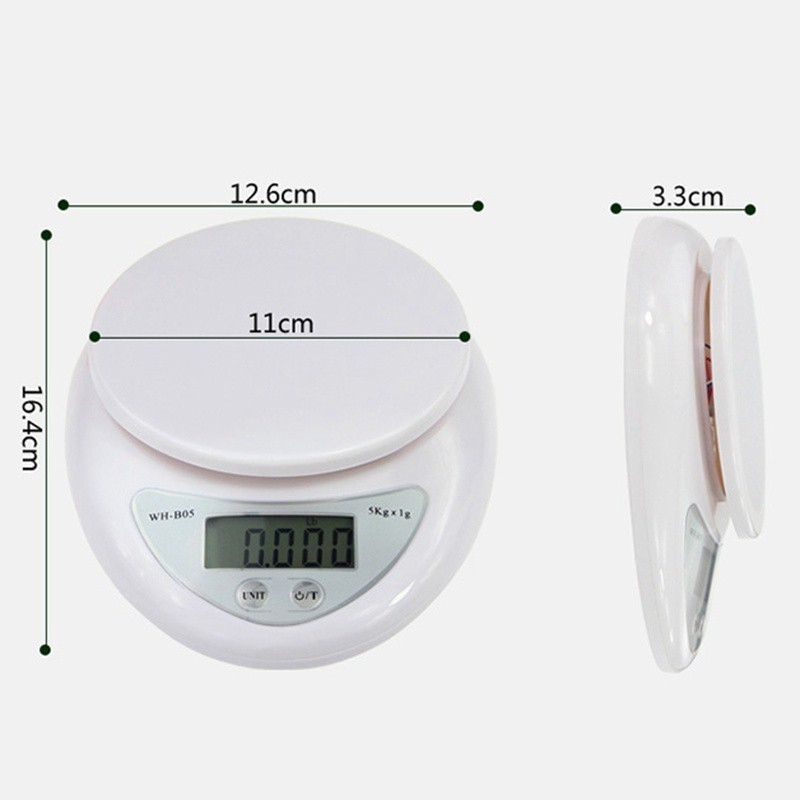 Cân bưu điện kỹ thuật số 5Kg/1G hỗ trợ cân thực phẩm ăn kiêng cân bằng trọng lượng cho nhà bếp