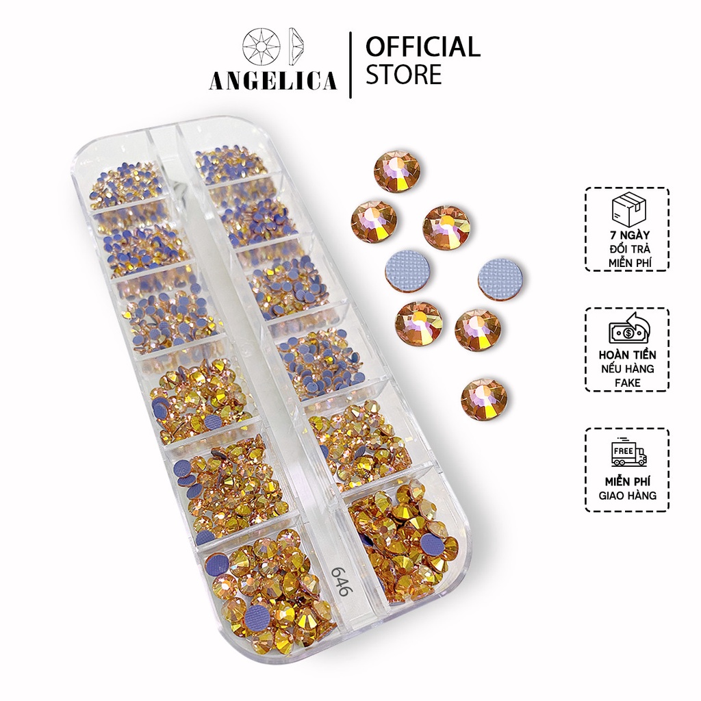 Đá Chân Lưới Nail 12 Khía Heaven Padparadscha Đính Móng ANGELICA 646