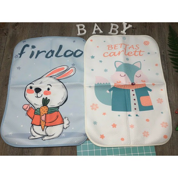 Lót chống thấm lót nằm , lót thay bỉm họa tiết 4D/ 4 lớp cho bé (50x70cm)