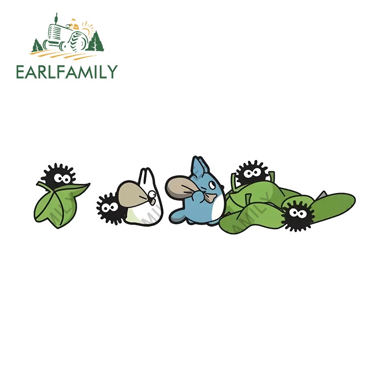 Earlfamily Đề Can vinyl Dán Xe Hơi / Cửa Sổ Xe Hơi Họa Tiết Hoạt Hình totoro Vui Nhộn Chống Thấm Nước 13cm