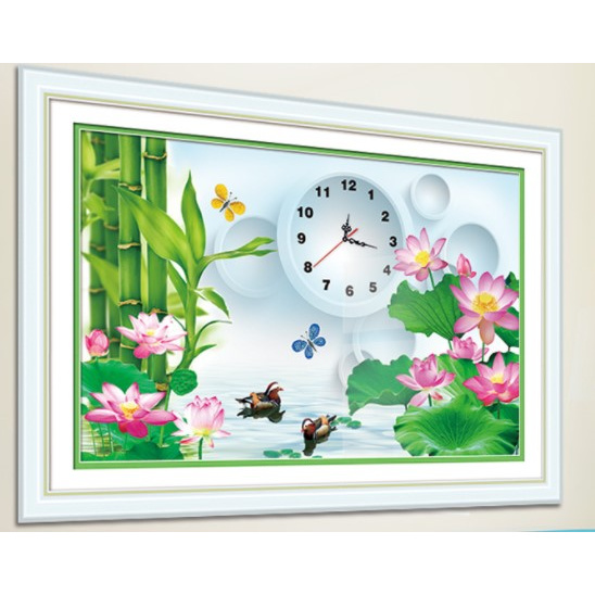 TRANH ĐÍNH ĐÁ ĐỒNG HỒ LG1041 (60X40) CM TRANH CHƯA THÀNH PHẨM