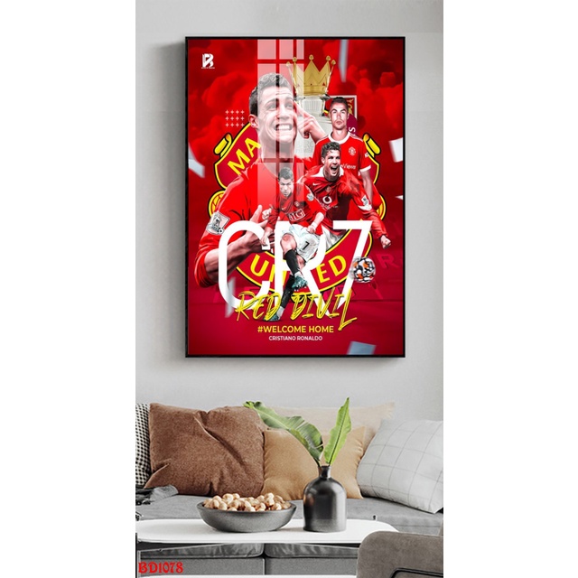 Cristiano Ronaldo Messi  Tranh cao cấp cầu thủ bóng đá nổi tiếng -  tranh đơn treo tường- vải canvas kim tuyến- Melyhome