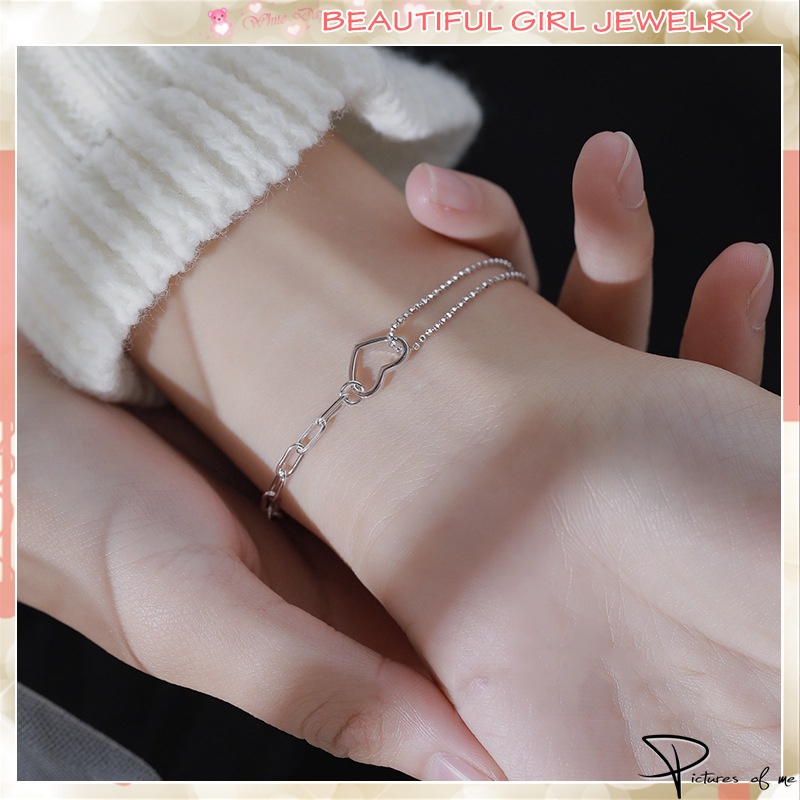 Vòng Đeo Tay Hình Trái Tim Bằng Bạc Thời Trang Mùa Hè Mới Cho Nữ