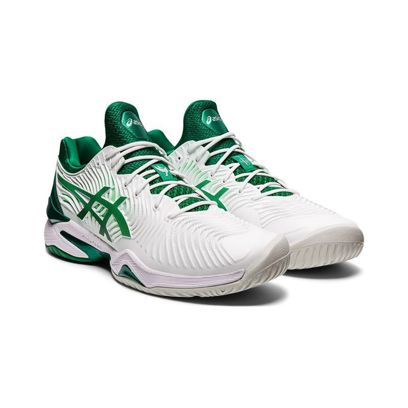 GIÀY TENNIS ASICS COURT FF 2 NOVAK WHITE /KALE 2021 (siêu hot)