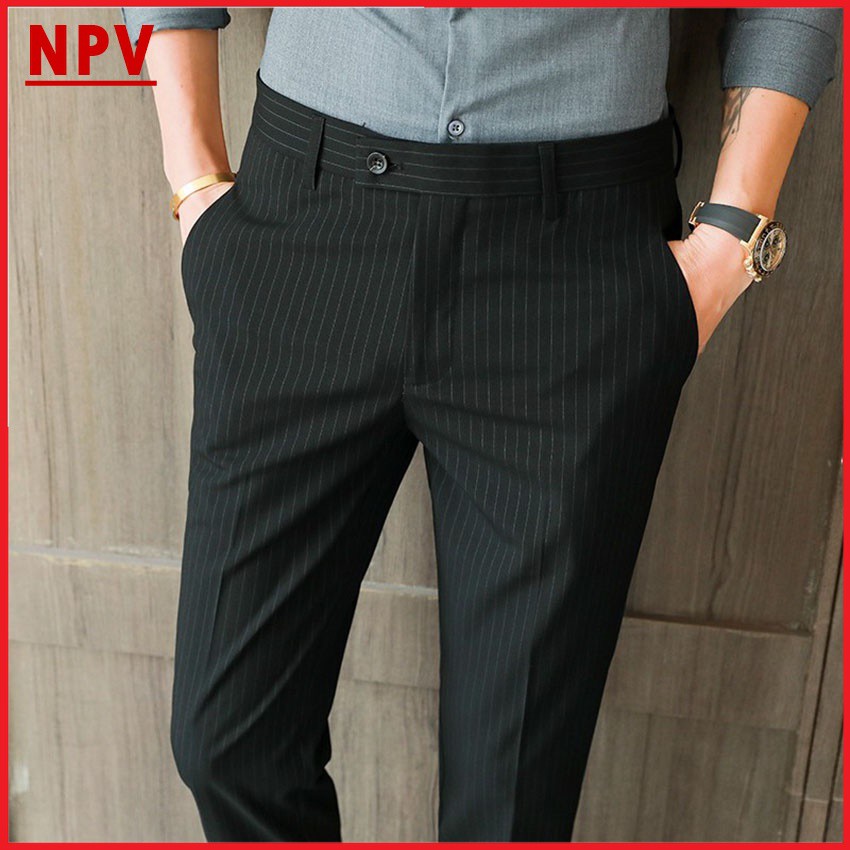 Quần âu nam kẻ sọc chất vải cotton cao cấp, quần tây chuẩn thiết kế hàn quốc, cực tôn dáng, lịch sự, trẻ trung | BigBuy360 - bigbuy360.vn