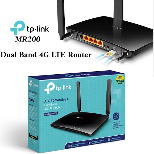 [Mã ELHAMS5 giảm 6% đơn 300K] Bộ Phát Wifi Router 4G LTE Băng Tần Kép AC750 TP-Link Archer MR200 - Hàng Chính Hãng