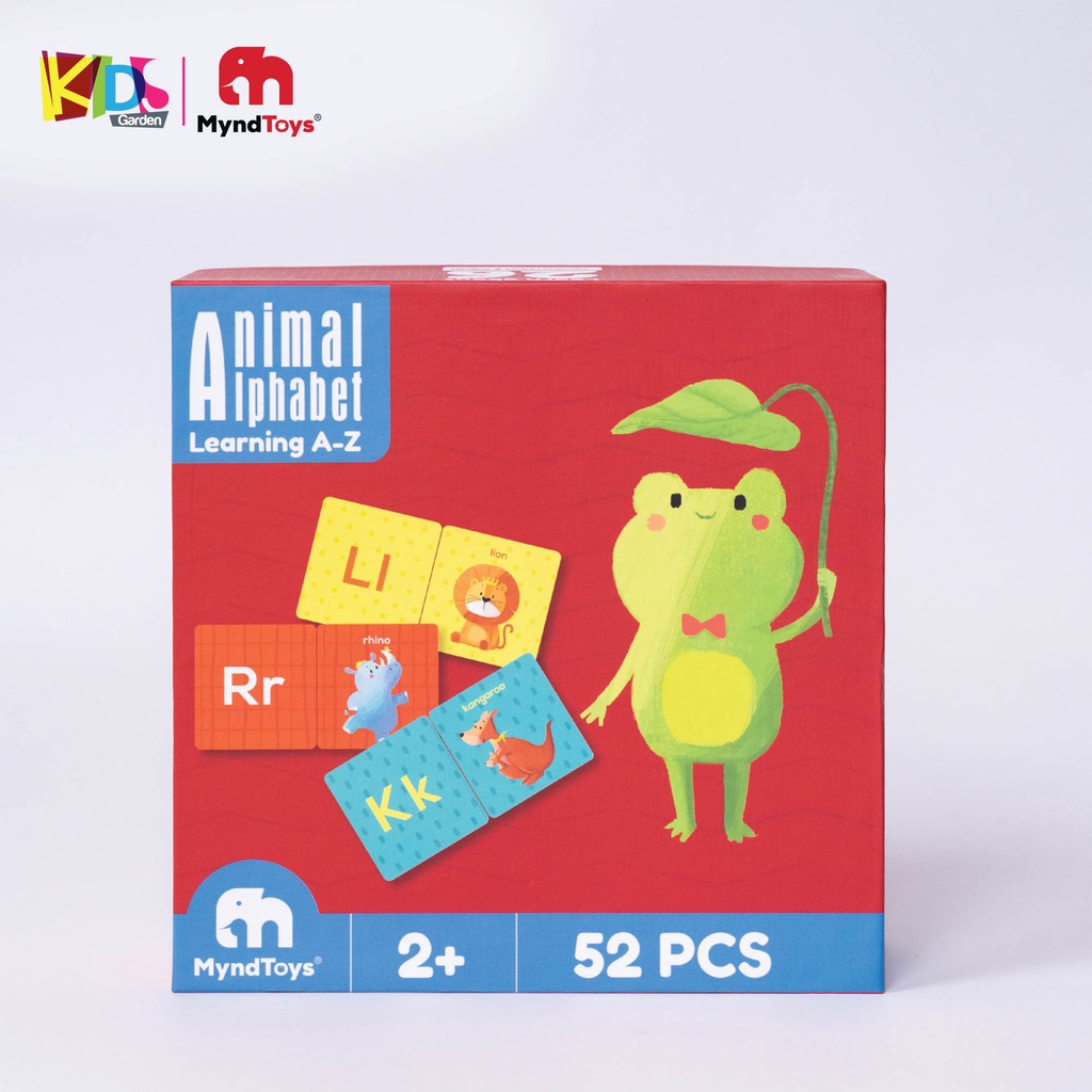 Đồ chơi xếp hình cho bé bộ ghép hình MYNDTOYS  52 thẻ với chữ cái và động vật cho trẻ từ 3 tuổi MT07-BGAAlphabet