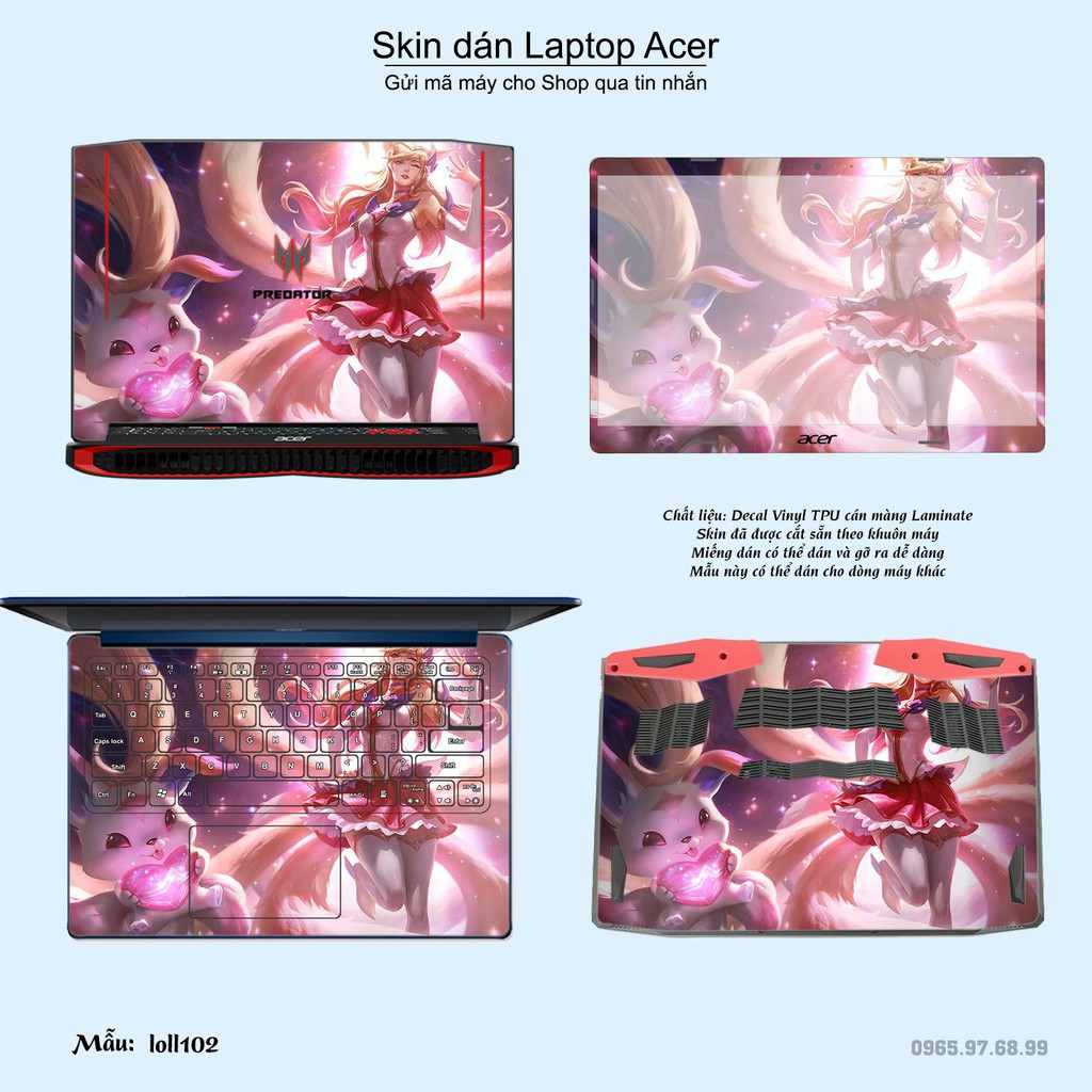 Skin dán Laptop Acer in hình Liên Minh Huyền Thoại nhiều mẫu 15 (inbox mã máy cho Shop)