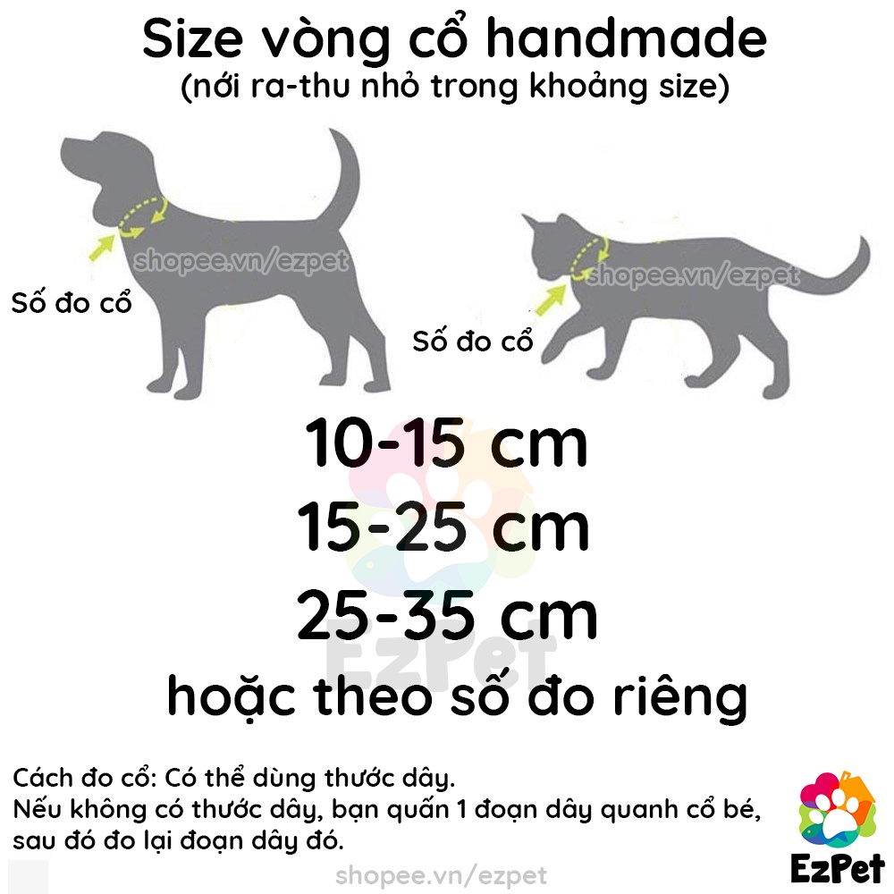 Vòng cổ chó mèo handmade - Vòng dây đeo cổ thú cưng EzPet Shop