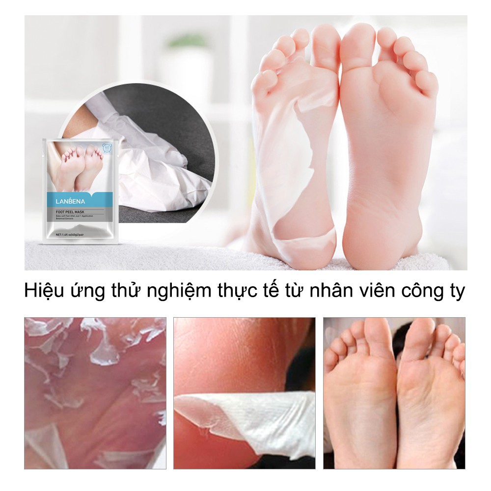 01 Cặp Mặt Nạ Chân Dạng Lột Tẩy Tế Bào Chết Lanbena Lột Bỏ Da Chết Triệt Để Trong 2-7 ngày