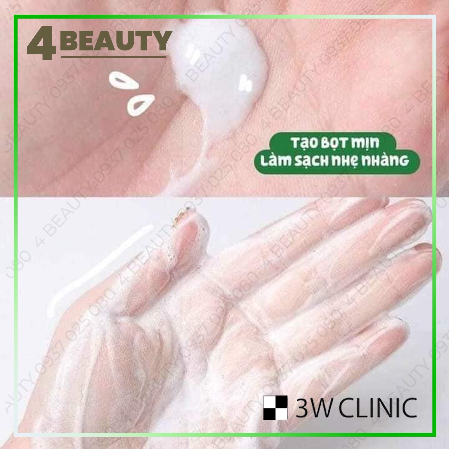 Sữa Rửa Mặt 3W Clinic Trà Xanh Dưỡng Ẩm Da 100ml Green Tea Cleansing Foam