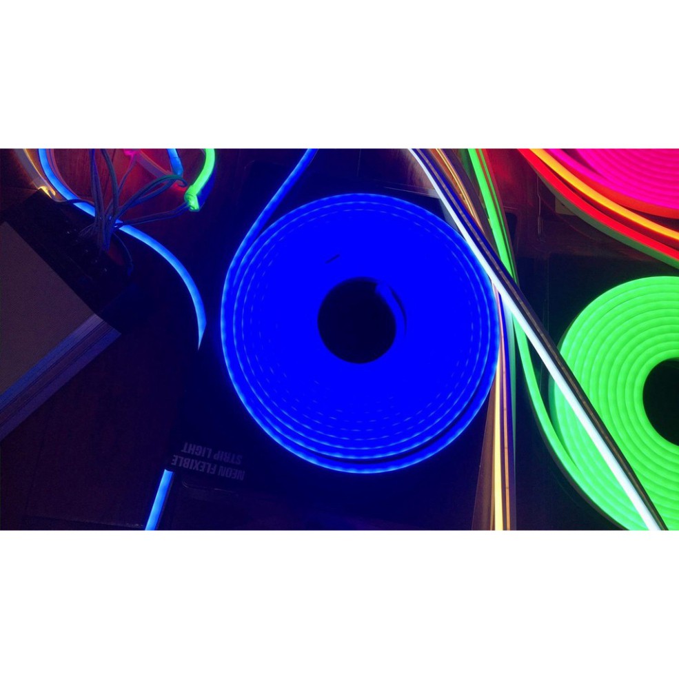 Cuộn Dây Đèn Led Neon 5m 12v Xanh-Đỏ-Vàng-Trắng-Hồng-Cam Chống Nước Trang Trí Độ Xe-Máy Tính Phòng Nhà Cửa hàng bể cá