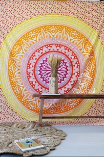 Khăn mandala Ấn Độ trang trí treo tường 2m1 x 2m4 100% cotton