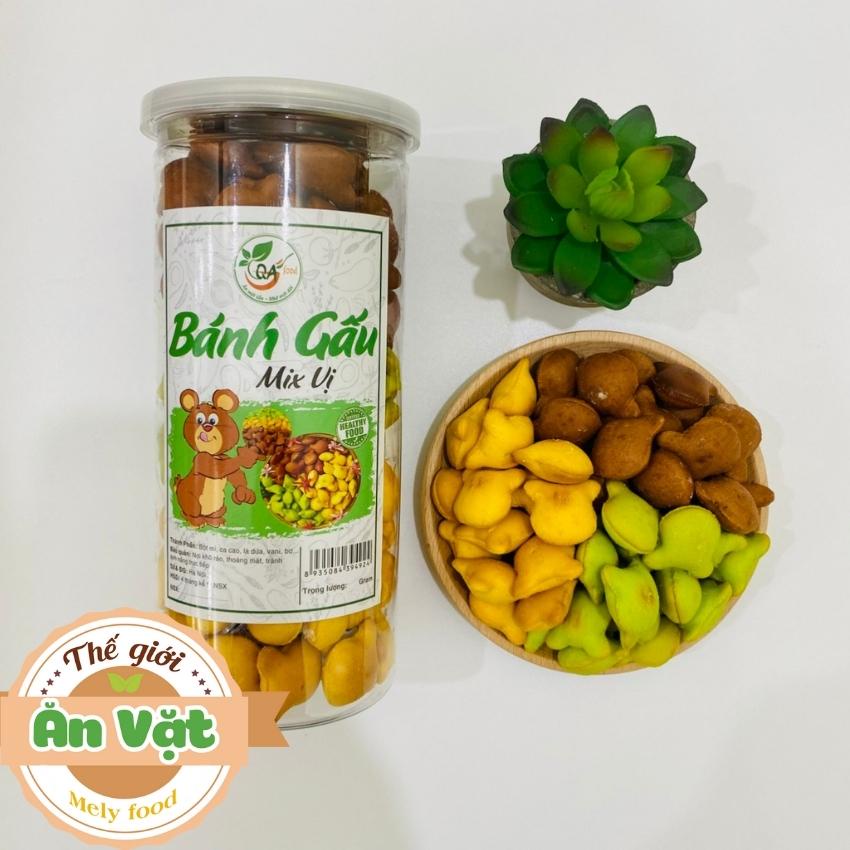 Bánh Gấu Nhân Kem Sữa Mix 3 vị hũ 450 gr Thơm Ngon Béo Ngậy