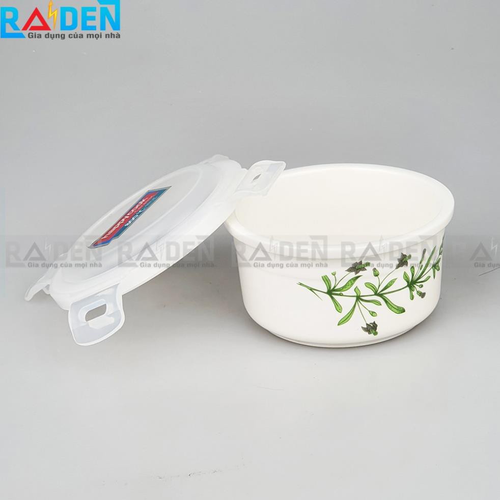 [FREE SHIP CHÍNH HÃNG] Hộp cơm sứ 3 tầng tròn Happycook có túi đựng cao cấp