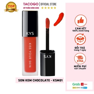 Son Kem Chocolate KYS Sweetie Màu đỏ cam Mềm môi lâu trôi không chì