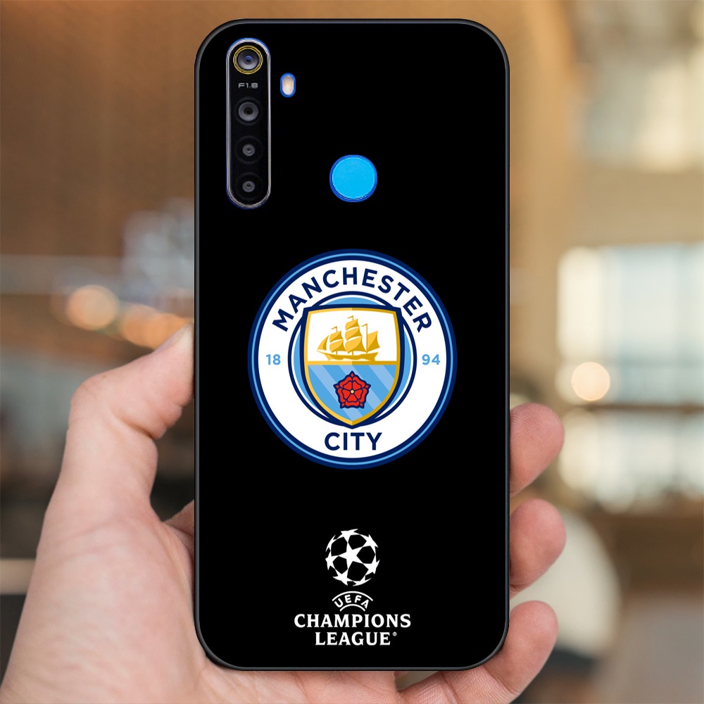 Ốp lưng Realme 5, 5 Pro viền đen in hình Manchester City MC