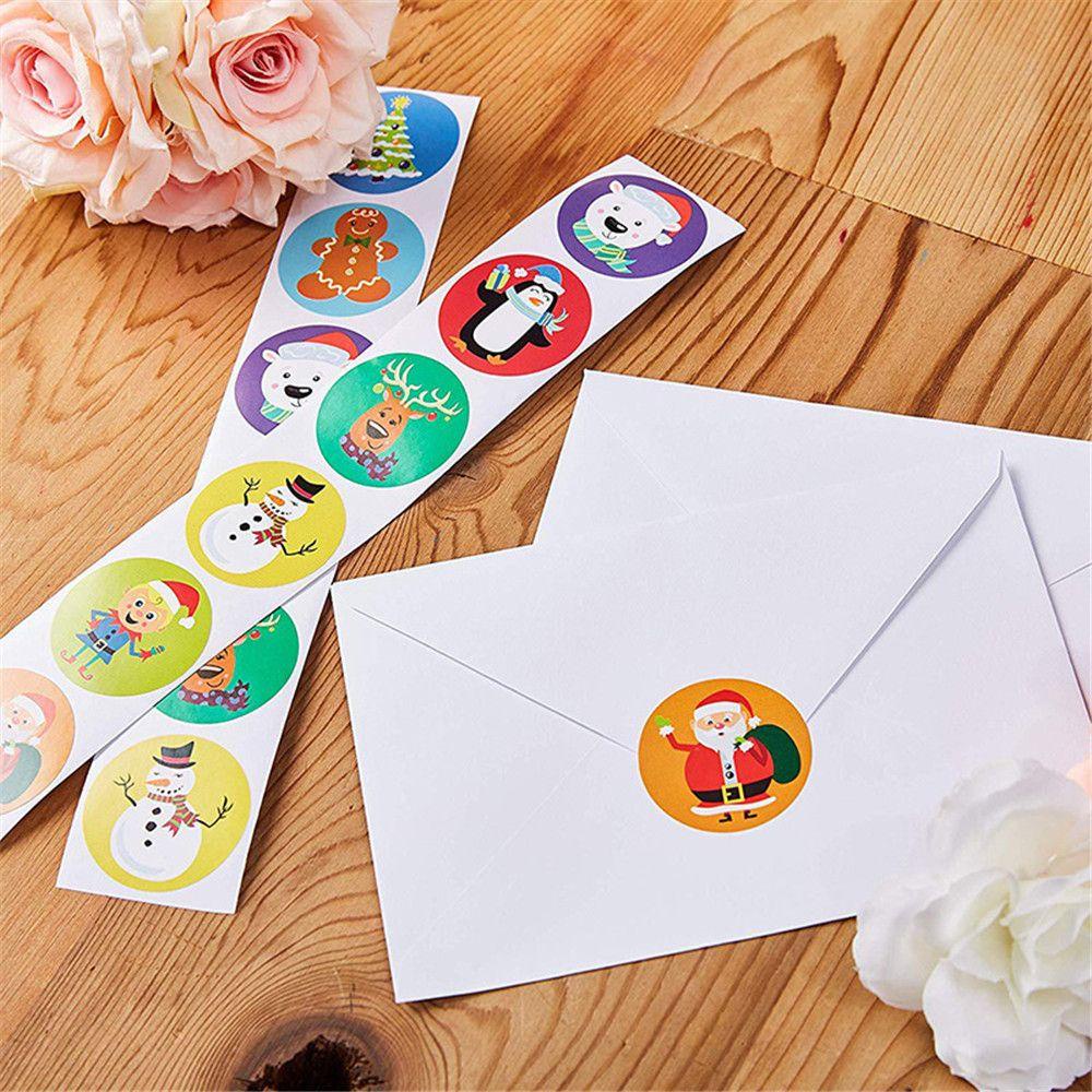 Set 500 Sticker Giấy Kraft Dán Trang Trí Quà Giáng Sinh
