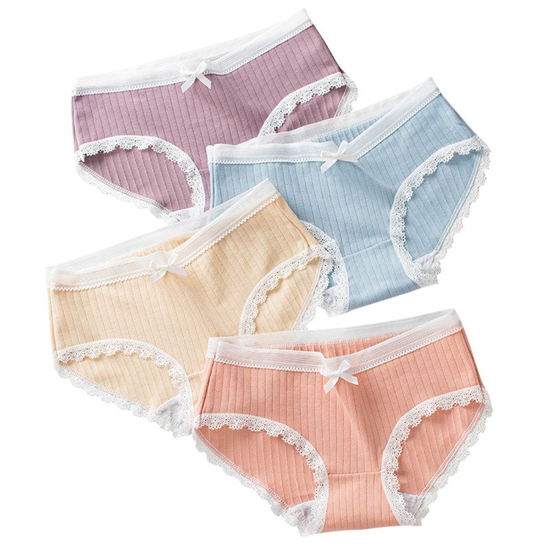 Lace striped cotton panties 67 Export for women