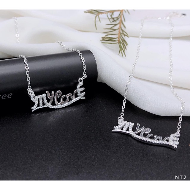 DÂY CHUYỀN MẶT CHỮ MY LOVE ĐÁ - DÂY CHUYỀN NỮ BẠC S925