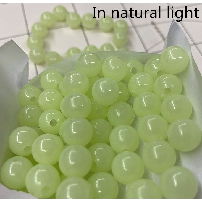 Hạt xâu làm trang sức hình tròn phát sáng trong tối 4/6/8/10/12/14/16mm